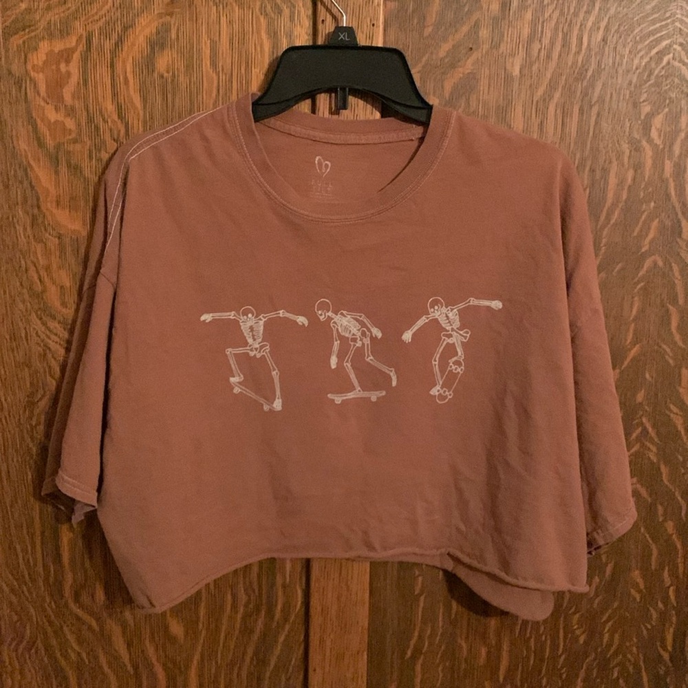 Full Tilt Skeleton Skater Oversized Crop Top XL